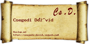 Csegedi Dávid névjegykártya